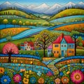 image of the karla gerard beautiful painted the freshness and renewal of spring art style.