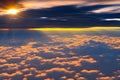 image of the watching from the plane the cloudy skyscape.