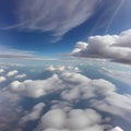 image of the watching from the plane the cloudy skyscape.