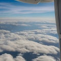 image of the watching from the plane the cloudy skyscape.