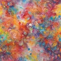 painting image of the majestic,ornate,acrylic,exploding prisms of vibrant dynamic colors of springtime.