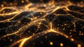 Artificial intelligence glowing neural network data connections Royalty Free Stock Photo