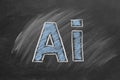 Artificial intelligence. Illustration on blackboard Royalty Free Stock Photo