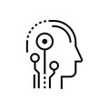 Artificial intelligence head - line design single isolated icon