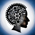 artificial intelligence - head shape - AI Royalty Free Stock Photo