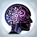artificial intelligence - head shape - AI Royalty Free Stock Photo
