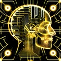 artificial intelligence - head shape - AI Royalty Free Stock Photo