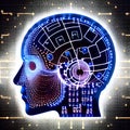 artificial intelligence - head shape - AI Royalty Free Stock Photo