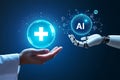 Artificial Intelligence In Healthcare Innovation Technologies Combining Human and Robotic Support Royalty Free Stock Photo