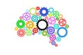 Artificial intelligence with human brain shape and gears Royalty Free Stock Photo