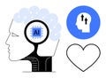 Artificial Intelligence and Human Connection Concept with Brain, Heart, and Technology Elements Royalty Free Stock Photo