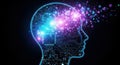 Artificial Intelligence Ai Human Head Profile Silhouette with Neural Network Connections Indicates Concept of Technology Progress Royalty Free Stock Photo