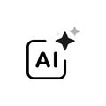 Artificial intelligence icon. AI icon with three stars for logo, application and website. Flat vector illustration EPS10