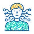 artificial intelligence icon doodle illustration Royalty Free Stock Photo