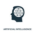 Artificial Intelligence icon. Monochrome style design from machine learning icon collection. UI and UX. Pixel perfect artificial i Royalty Free Stock Photo
