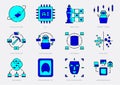 Artificial intelligence icon set