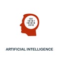 Artificial Intelligence icon in two color design. Red and black style elements from machine learning icons collection. Creative Royalty Free Stock Photo