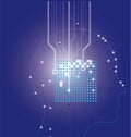 Artificial intelligence image,ai chip brain,computer vector