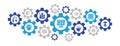 Artificial Intelligence infographic icon banner. Robotics, Chatbot, Database, Big Data concept icons banner background Royalty Free Stock Photo