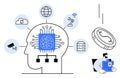 Artificial Intelligence Integrating Data Across Cloud, Robotics, and IoT for Digital Transformation Royalty Free Stock Photo