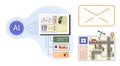 Artificial Intelligence Integrating Data Analytics, Smart Navigation, and Communication Tools Royalty Free Stock Photo