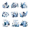 Artificial intelligence isolated abstract concepts science and technology Royalty Free Stock Photo