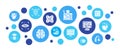 Artificial Intelligence landing page layout. Robotics, Chatbot, Database, Big Data web banner concept