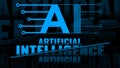 Artificial Intelligence lettering - modern technology logo blue design Royalty Free Stock Photo