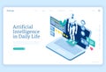Artificial intelligence in daily life banner Royalty Free Stock Photo