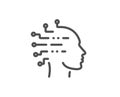 Artificial intelligence line icon. Ai head sign. Vector Royalty Free Stock Photo