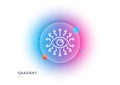 Artificial intelligence line icon. All-seeing eye sign. Gradient blur button. Vector Royalty Free Stock Photo