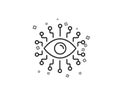 Artificial intelligence line icon. All-seeing eye sign. Vector Royalty Free Stock Photo