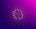 Artificial intelligence line icon. Ai head sign. Vector Royalty Free Stock Photo