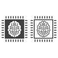 Artificial intelligence line icon, outline and solid vector sign Royalty Free Stock Photo