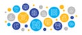 Artificial Intelligence line icons banner template. Robotics, Chatbot, Database, Big Data vector illustration for mobile Royalty Free Stock Photo