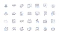 Artificial intelligence line icons collection. Intelligence, Automation, Machine, Algorithm, Learning, Robotics Royalty Free Stock Photo