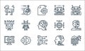 artificial intelligence line icons. linear set. quality vector line set such as computer, brain, computer, artificial intelligence Royalty Free Stock Photo