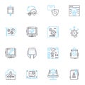 Artificial intelligence linear icons set. Robotics, Automation, Machine Learning, Algorithms, Neural Nerks, Expert Royalty Free Stock Photo