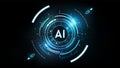Artificial Intelligence Logo on futuristic technology background, AI generative technology concept, digital Hud futuristic, vector