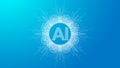 Artificial Intelligence Logo Plexus effect. Future Tech Logo AI. Artificial Intelligence and Machine Learning Concept Royalty Free Stock Photo