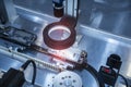 Artificial intelligence machine with camera sensor working in mobile phone factory