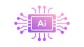 Artificial Intelligence, machine learning, AI chip, and computational processing, vector design Generative AI Royalty Free Stock Photo