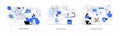 Artificial intelligence machine learning digital transformation concept set. Deep learning line vector. Ai, Data mining Royalty Free Stock Photo
