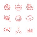 Artificial Intelligence and Machine Learning Icons Royalty Free Stock Photo