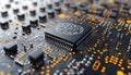 Artificial intelligence microchip circuit board innovation technology concept Royalty Free Stock Photo