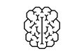 Artificial Intelligence microchip digital graphic brain. AI chip board circuit line icon. Neural networks processor line Royalty Free Stock Photo