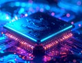 Artificial Intelligence Microchip Processor Futuristic Semiconductor Computing Technology Concept Royalty Free Stock Photo
