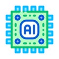 Artificial Intelligence Microchip Vector Sign Icon