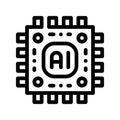 Artificial Intelligence Microchip Vector Sign Icon