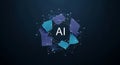 Artificial intelligence network abstract structure with ai text and digital connection points Royalty Free Stock Photo